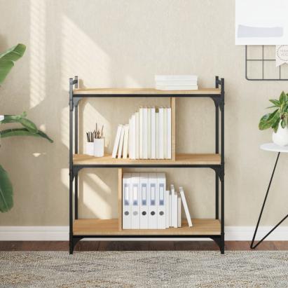 Bibliotecă cu 3 niveluri, stejar sonoma, 76x32x88 cm, lemn GartenMobel Dekor
