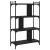 Bibliotecă cu 4 niveluri, negru, 76x32x123 cm, lemn prelucrat GartenMobel Dekor