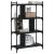 Bibliotecă cu 4 niveluri, negru, 76x32x123 cm, lemn prelucrat GartenMobel Dekor