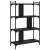 Bibliotecă cu 4 niveluri, negru, 76x32x123 cm, lemn prelucrat GartenMobel Dekor
