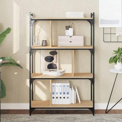 Bibliotecă cu 4 niveluri, stejar sonoma, 76x32x123 cm, lemn GartenMobel Dekor