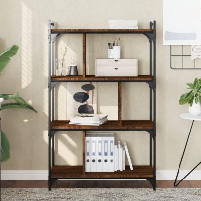 Bibliotecă cu 4 niveluri stejar maro 76x32x123 cm lemn compozit GartenMobel Dekor