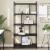 Bibliotecă cu 5 niveluri, negru, 76x32x158 cm, lemn prelucrat GartenMobel Dekor