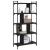 Bibliotecă cu 5 niveluri, negru, 76x32x158 cm, lemn prelucrat GartenMobel Dekor