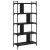 Bibliotecă cu 5 niveluri, negru, 76x32x158 cm, lemn prelucrat GartenMobel Dekor
