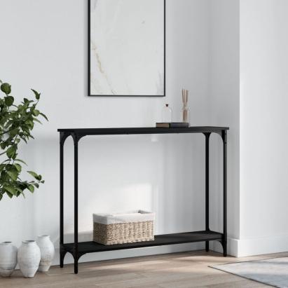 Măsuță consolă, negru, 100x22,5x75 cm, lemn compozit GartenMobel Dekor