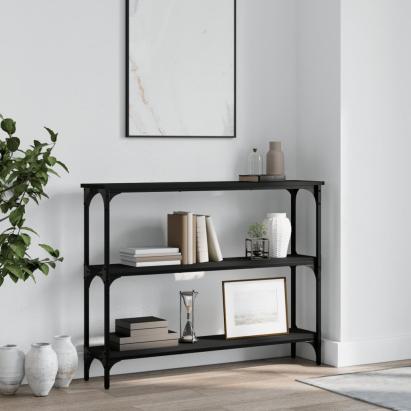Măsuță consolă, negru, 100x22,5x75 cm, lemn compozit GartenMobel Dekor