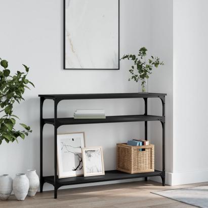 Măsuță consolă, negru, 100x29x75 cm, lemn compozit GartenMobel Dekor