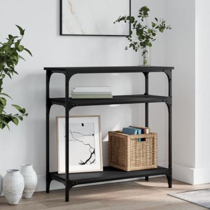 Masă consolă, negru, 75x29x75 cm, lemn prelucrat GartenMobel Dekor