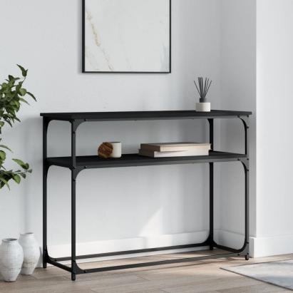 Măsuță consolă, negru, 100x35,5x75 cm, lemn compozit GartenMobel Dekor
