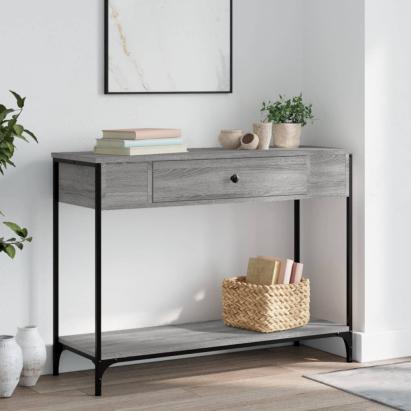Măsuță consolă, gri sonoma, 100x34,5x75 cm, lemn prelucrat GartenMobel Dekor