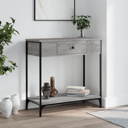 Masă consolă, gri sonoma, 75x34,5x75 cm, lemn prelucrat GartenMobel Dekor