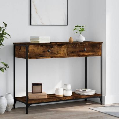 Măsuță consolă, stejar fumuriu, 100x34,5x75 cm, lemn prelucrat GartenMobel Dekor