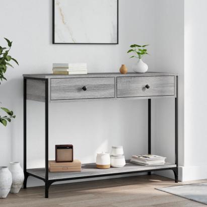Măsuță consolă, gri sonoma, 100x34,5x75 cm, lemn prelucrat GartenMobel Dekor