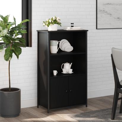 Dulap înalt, negru, 62x32x103,5 cm, lemn compozit GartenMobel Dekor
