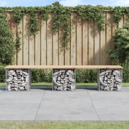 Bancă de grădină, design gabion, 203x44x42cm, lemn masiv de pin GartenMobel Dekor