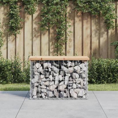 Bancă de grădină, design gabion, 63x31,5x42 cm, lemn masiv pin GartenMobel Dekor