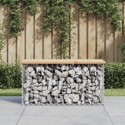 Bancă de grădină, design gabion, 83x31,5x42 cm, lemn masiv pin GartenMobel Dekor