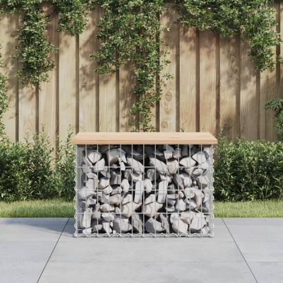 Bancă de grădină, design gabion, 63x44x42 cm, lemn masiv de pin GartenMobel Dekor