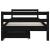 Cadru pat copii cu sertare, negru, 80x200 cm, lemn masiv de pin GartenMobel Dekor