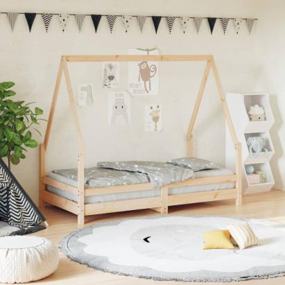 Cadru de pat pentru copii, 80x160 cm, lemn masiv de pin GartenMobel Dekor