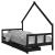 Cadru de pat copii cu sertare, negru, 90x200 cm, lemn masiv pin GartenMobel Dekor