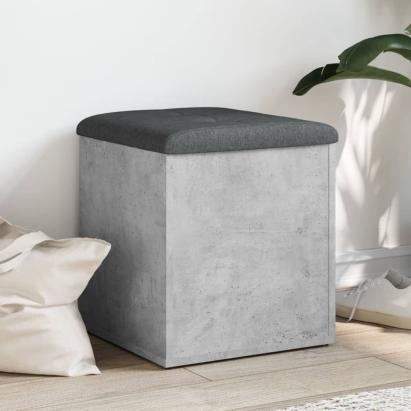 Bancă de depozitare, gri beton, 42x42x45 cm, lemn prelucrat GartenMobel Dekor