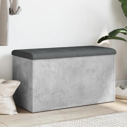 Bancă de depozitare, gri beton, 82x42x45 cm, lemn prelucrat GartenMobel Dekor