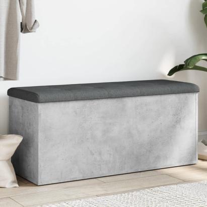 Bancă de depozitare, gri beton, 102x42x45 cm, lemn prelucrat GartenMobel Dekor