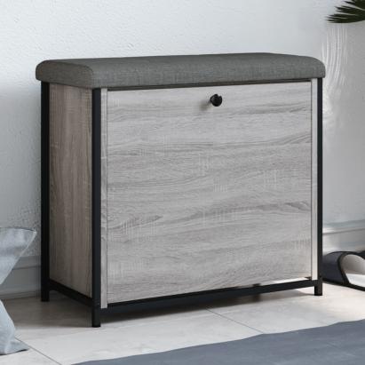Bancă de pantofi cu sertar rabatabil, gri sonoma, 62x32x56 cm GartenMobel Dekor
