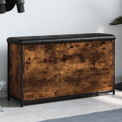 Bancă pantofi cu sertar rabatabil, stejar fumuriu, 102x32x56 cm GartenMobel Dekor