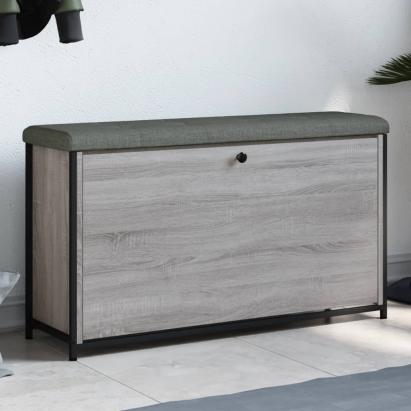 Bancă de pantofi cu sertar rabatabil, gri sonoma, 102x32x56 cm GartenMobel Dekor