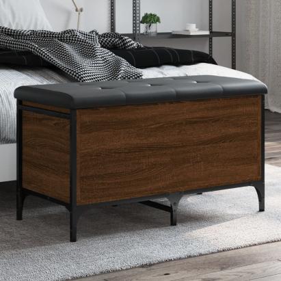 Bancă de depozitare, stejar maro, 82x42x45 cm, lemn prelucrat GartenMobel Dekor
