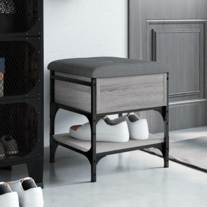 Bancă de pantofi, gri sonoma, 42x42x45 cm, lemn prelucrat GartenMobel Dekor