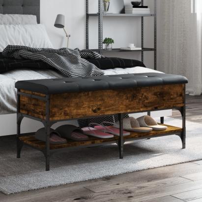Bancă de pantofi, stejar fumuriu, 102x42x45 cm, lemn prelucrat GartenMobel Dekor