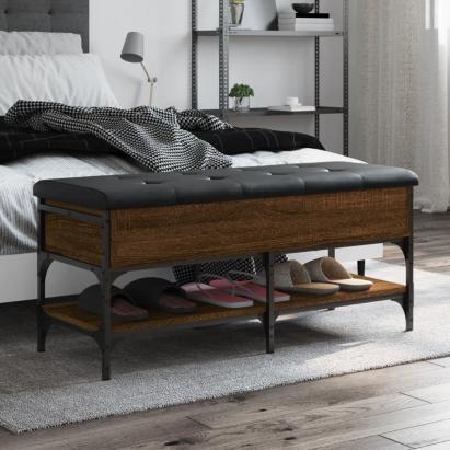 Bancă de pantofi, stejar maro, 102x42x45 cm, lemn prelucrat GartenMobel Dekor