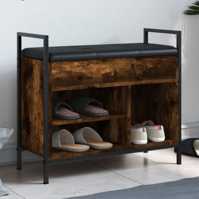 Bancă de pantofi, stejar fumuriu 65,5x32x57,5 cm lemn prelucrat GartenMobel Dekor