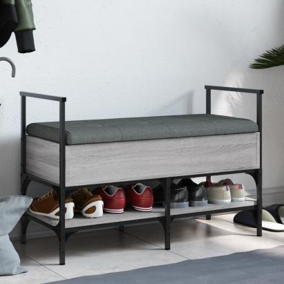 Bancă de pantofi, gri sonoma, 85,5x42x57,5 cm, lemn prelucrat GartenMobel Dekor