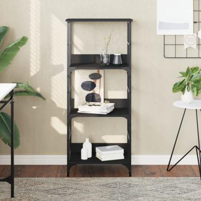 Bibliotecă, negru, 50x33x117,5 cm, lemn prelucrat GartenMobel Dekor