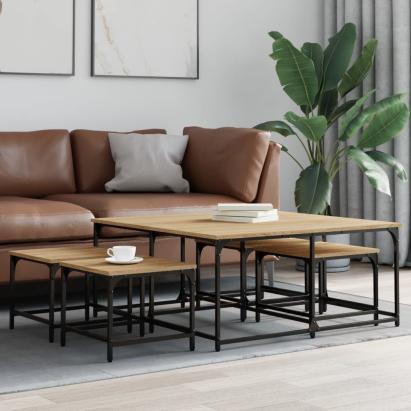 Mese suprapuse de cafea, 5 buc, stejar sonoma, lemn prelucrat GartenMobel Dekor