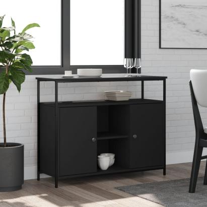 Servantă, negru, 100x35x80 cm, lemn prelucrat GartenMobel Dekor