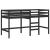 Pat etajat de copii cu scară, negru, 80x200 cm, lemn masiv pin GartenMobel Dekor