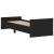 Cadru de pat mic single, negru, 75x190 cm, lemn prelucrat GartenMobel Dekor
