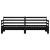 Pat de zi cu extensie, negru, 80x200 cm, lemn masiv de pin GartenMobel Dekor