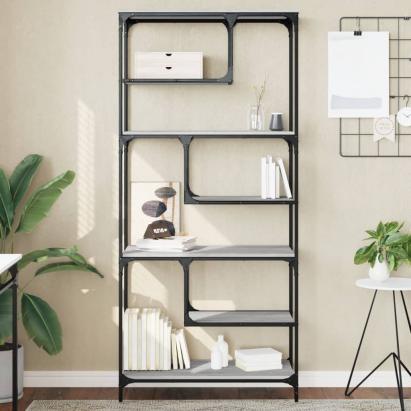 Bibliotecă, sonoma gri, 81x36x176 cm, lemn compozit GartenMobel Dekor