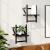 Rafturi de perete cu bare, 2 buc, negru, 20x25x30 cm GartenMobel Dekor