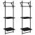 Rafturi perete 3 niveluri/bare 2 buc negru 30x25x100cm GartenMobel Dekor