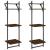 Rafturi perete cu 3 niveluri/bare 2 buc stejar maro 30x25x100cm GartenMobel Dekor