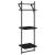 Set rafturi de perete cu bare, 6 buc., negru, lemn GartenMobel Dekor