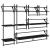Set rafturi de perete cu bare, 6 buc., negru, lemn GartenMobel Dekor